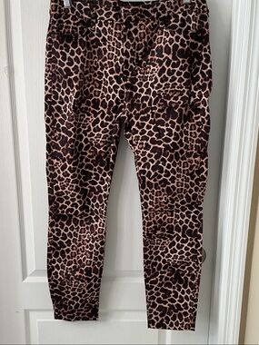 Jen 7 Women’s Leopard Print Stretch Leggings - Brown/Black